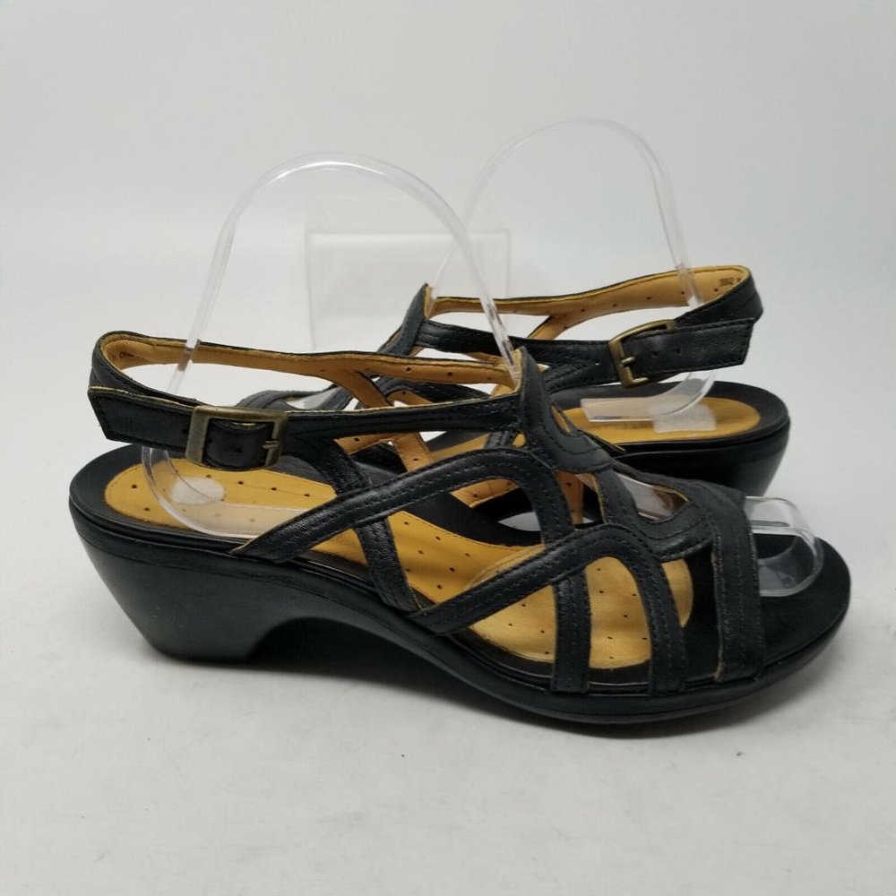 Clarks Black Strappy Sandals
